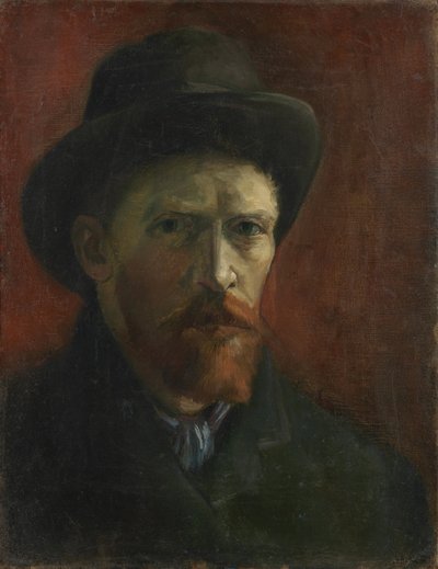 Zelfportret met vilten hoed door Vincent van Gogh